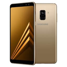 Samsung Galaxy A8 (2018) - 4G smartphone - double SIM - RAM 4 Go / Mémoire interne 32 Go - microSD slot - écran OEL - 5.6" - 2220 x 1080 pixels - rear camera 16 MP - 2x front cameras 16 MP, 8 MP - or