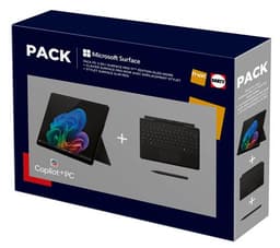 Pack PC Hybride 2 en 1 Microsoft Surface Pro 11ème Edition 13" Copilot+PC Ecran tactile Snapdragon® X Elite 16 Go RAM 512 Go SSD Noir + Clavier Surface Pro Noir avec emplacement stylet + Stylet Surface Slim Pen