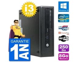 PC HP EliteDesk 800 G1 Core i3-4130 RAM 8Go Disque Dur 250Go Windows 10 Wifi
