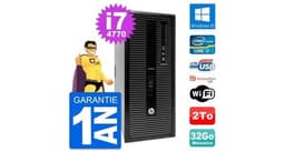 Pc tour hp elitedesk 800 g1 intel i7-4770 ram 32go disque 2to windows 10 wifi