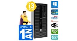Pc tour hp elitedesk 800 g1 intel i3-4130 ram 32go disque 500go windows 10 wifi