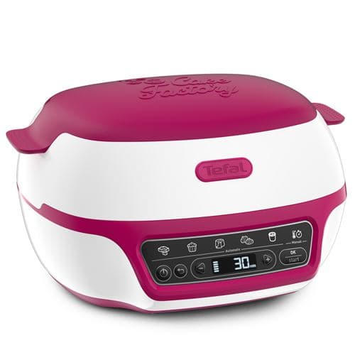 Machine à gâteaux Tefal Cake Factory Delices Set moules CreaBake KD810112 1100 W Rose et Blanc