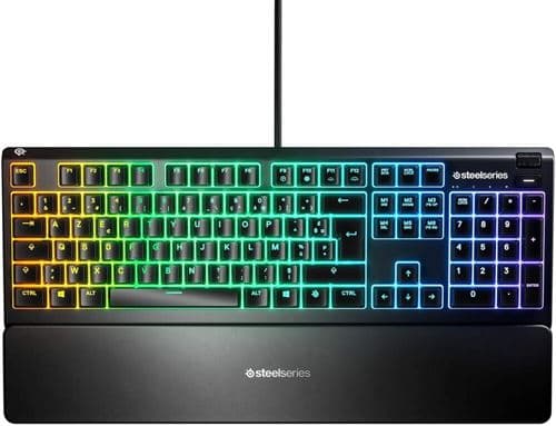 SteelSeries Apex 3 - Clavier - rétro-éclairé - USB - AZERTY - Français - commutateur : Whisper Quiet Gaming Switch
