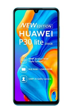Huawei P30 Lite XL - 4G smartphone - double SIM - RAM 6 Go / Mémoire interne 256 Go - microSD slot - Écran LCD - 6.15" - 2312 x 1080 pixels - 3 x caméras arrière 48 MP, 8 MP, 2 MP - front camera 32 MP - bleu paon