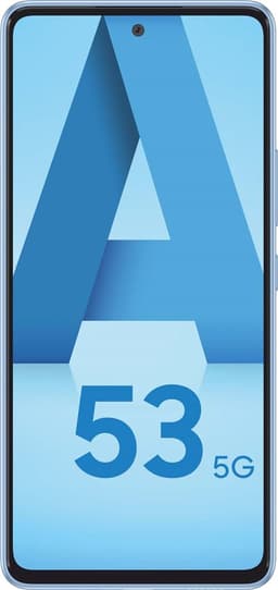 Samsung Galaxy A53 5G - 5G smartphone - double SIM - RAM 6 Go / Mémoire interne 128 Go - microSD slot - écran OEL - 6.5" - 2400 x 1080 pixels (120 Hz) - 4x caméras arrière 64 MP, 12 MP, 5 MP, 5 MP - front camera 32 MP - bleu génial