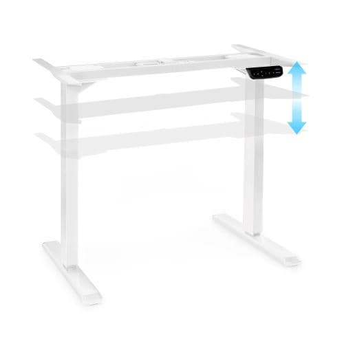 oneConcept Multidesk Comfort Bureau électrique à hauteur & largeur réglable - Blanc