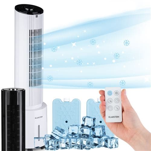 Ventilateur Klarstein Waterfall - Rafraichisseur d'air 400m³/h - Fonction purificateur & humidificateur - Blanc