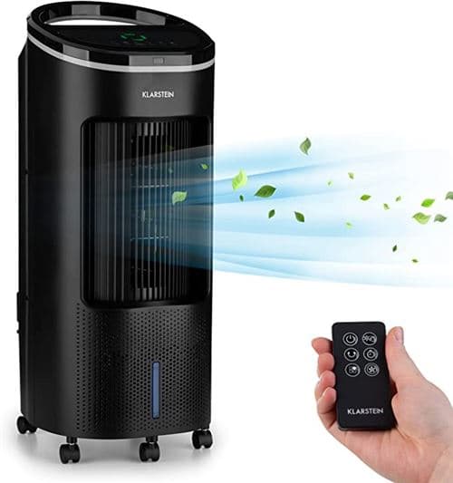 Rafraîchisseur d'air mobile - Klarstein - Ventilateur - Ionisateur - Humidificateur - Mobile - 330 m³/h - 7L - Noir