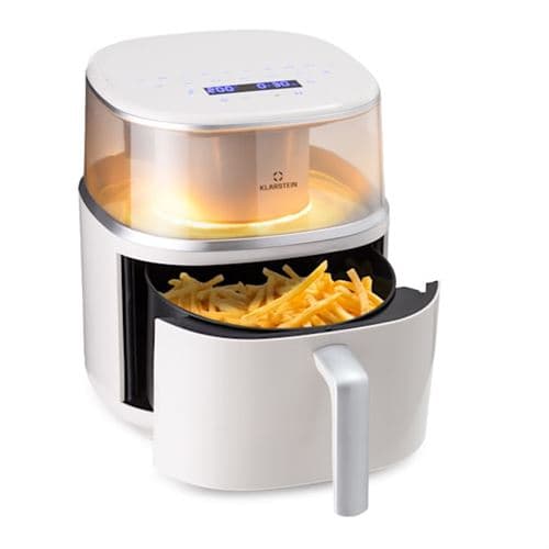 Friteuse à air chaud - Klarstein Air Bloom avec fonction vapeur 1500W 7,5 L 16 programmes - Crème