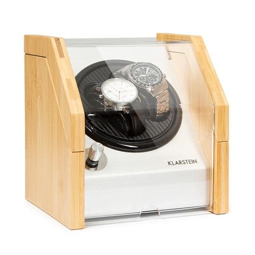 Tourne-montre Garonne 2, 1 plateau tournant, 2 montres, 3 vitesses, 4 modes, bambou