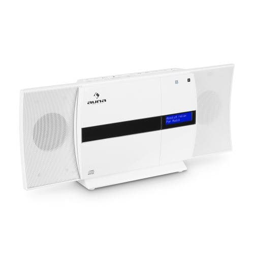 auna V-20 DAB Chaîne HiFi stéréo verticale Bluetooth NFC CD USB MP3 DAB+ - blanc