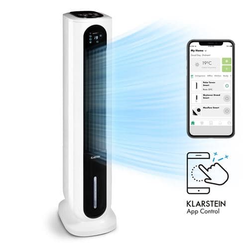 Rafaîchisseur d'air connecté Polar Tower Smart - 7L - 3.306 m³/h - 85W - Télécommande - Blanc