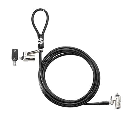 Informatique Ordinateur Portable HP Dual Head Keyed - Security cable lock - 2.13 m - for HP 245 G7, 340 G5; EliteDesk 705 G5; Mobile Thin Client mt45; ZBook 15 G6, 17 G6