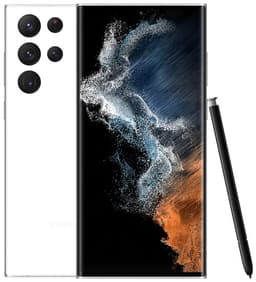 Samsung Galaxy S22 Ultra - 5G smartphone - double SIM - RAM 8 Go / Mémoire interne 128 Go - écran OEL - 6.8" - 3088 x 1440 pixels (120 Hz) - 4x caméras arrière 108 MP, 12 MP, 10 MP, 10 MP - front camera 40 MP - blanc fantôme