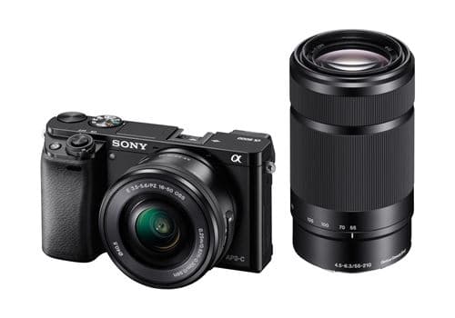Appareil photo hybride Sony Alpha A6000 noir + E PZ 16-50mm f/3.5-5.6 OSS + E 55-210mm f/4.5-6.3 OSS