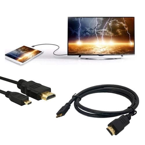 INECK® Câble Micro HDMI 2m (Type D)Full HD 1080p 4k2k pour tablette Microsoft Surface, Appareils Photos numériques SLR, téléphones portables et autres tablettes