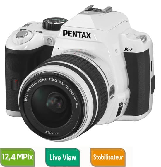 Pentax K-r Blanc + Obj. Pentax DAL 18 - 55 mm f/3.5 - 5.6