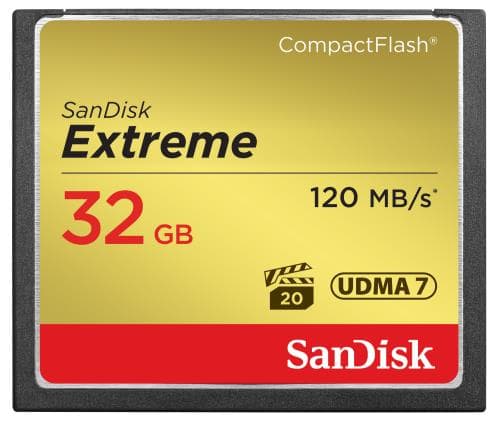 SandisK Carte Mémoire Extreme Compact Flash 32 Go 120 Mo/sec