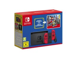 Console Nintendo Switch rouge + Code de téléchargement Super Mario Odyssey  + autocollants Super Mario Bros.  Le film