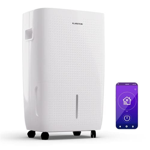 Klarstein Déshumidificateur d'air Smart, APP WiFi, Absorbeur d'Humidité, 60L, 65 m², Blanc