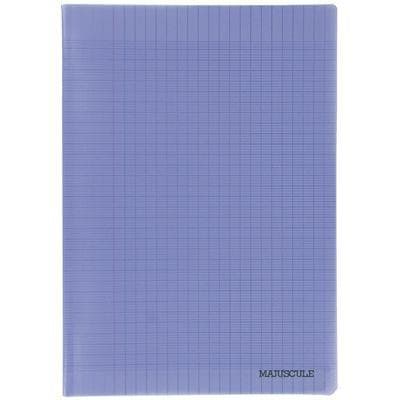 Cahier piqûre 96p couverture polypropylène violet A4 grand carreaux 90g