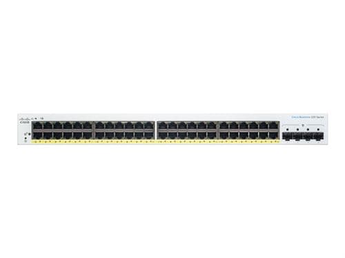 Cisco Business 220 Series CBS220-48P-4G - Commutateur - intelligent - 48 x 10/100/1000 (PoE+) + 4 x Gigabit SFP (liaison montante) - Montable sur rack - PoE+ (382 W)