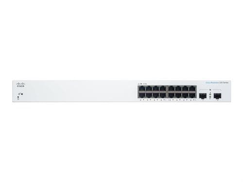 Cisco Business 220 Series CBS220-16T-2G - Commutateur - intelligent - 16 x 10/100/1000 + 2 x Gigabit SFP (liaison montante) - Montable sur rack