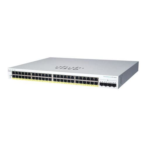Cisco Business 220 Series CBS220-48T-4X - Commutateur - intelligent - 48 x 10/100/1000 + 4 x SFP+ 10 Go (liaison montante) - Montable sur rack