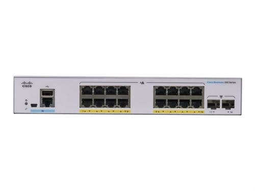 Cisco Business 350 Series CBS350-16FP-2G - Commutateur - C3 - Géré - 16 x 10/100/1000 (PoE+) + 2 x Gigabit SFP - Montable sur rack - PoE+ (240 W)