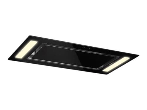 Klarstein Remy - Hotte - plafond - Niche - largeur : 87.8 cm - profondeur : 47.5 cm - extraction et recirculation (avec kit de recirculation supplémentaire) - noir