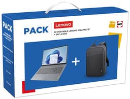 Pack PC portable Lenovo IdeaPad Slim 3 15ABR8 15,6" AMD Ryzen™ 5 16 Go RAM 512 Go SSD Gris + Sac à dos Noir