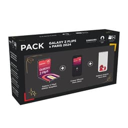 Pack Smartphone Samsung Galaxy Z Flip5 6,7" 5G Nano SIM 256 Go Graphite + Coque en silicone Paris 2024 + Batterie Externe Paris 2024