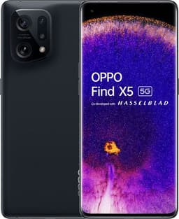 OPPO Find X5 - 5G smartphone - double SIM - RAM 8 Go / Mémoire interne 256 Go - écran OEL - 6.55" - 2400 x 1080 pixels (120 Hz) - 3 x caméras arrière 50 MP, 50 MP, 13 MP - front camera 32 MP - noir