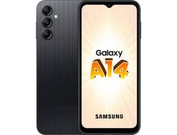 Samsung Galaxy A14 - 4G smartphone - double SIM - RAM 4 Go / Mémoire interne 64 Go - microSD slot - Écran LCD - 6.6" - 2408 x 1080 pixels - 3 x caméras arrière 50 MP, 5 MP, 2 MP - front camera 13 MP - noir