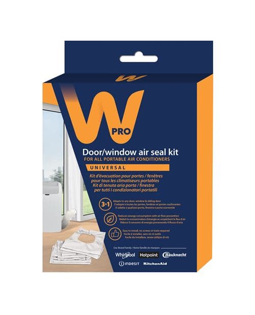 Kit d'évacuation porte et fenêtre universel Wpro pour climatiseurs portables Blanc