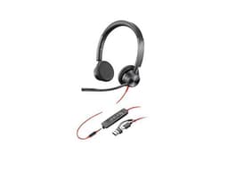 HP Poly Blackwire 3325 - Blackwire 3300 series - micro-casque - sur-oreille - filaire - jack 3,5mm, USB-C - noir - certifié UC