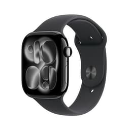 Apple Watch Series 11 GPS 46mm Boitier en Aluminium Noir de Jais avec Bracelet Sport Noir M/L