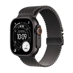 Apple Watch Ultra 3 GPS + Cellular 49mm Boitier en Titane Noir avec Bracelet Milanais en titane noir Medium