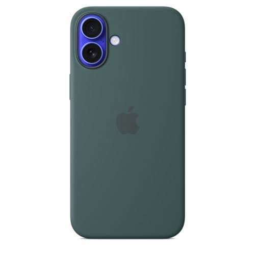 Coque en silicone avec MagSafe pour iPhone 16 Plus Vert lacustre