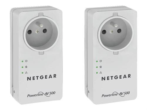 NETGEAR Powerline XAVB5401 - Kit d'adaptation pour courant porteur 1GbE, HomePlug AV (HPAV), IEEE 1901 - Branchement mural (pack de 2)