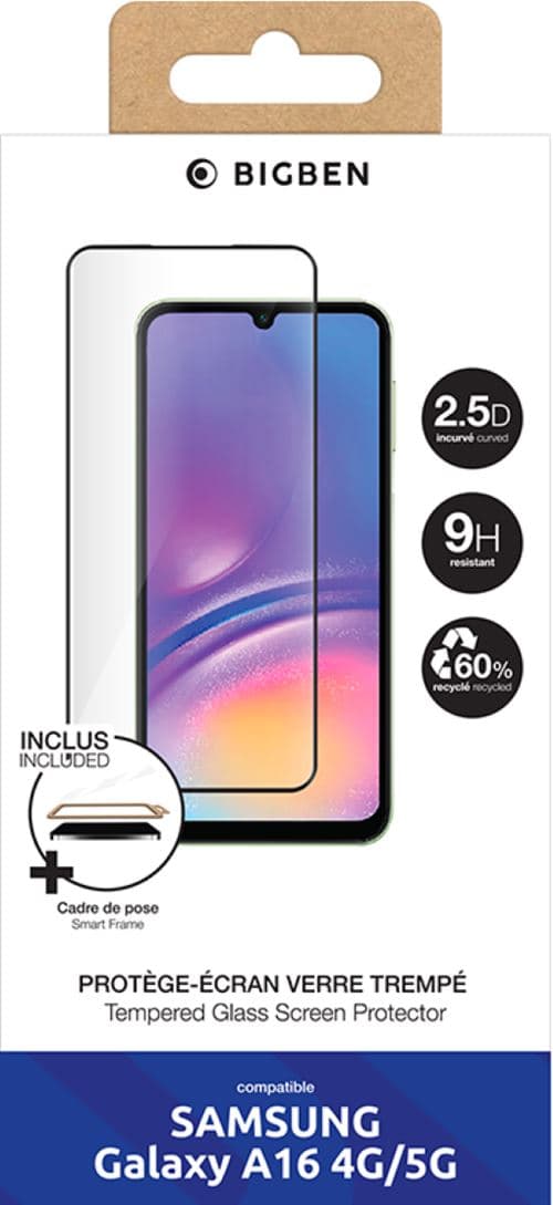 Protection d'écran Bigben 2,5D Original pour Samsung Galaxy A16 4G et 5G