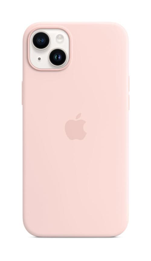 Coque en silicone avec MagSafe pour Apple iPhone 14 Plus Rose craie