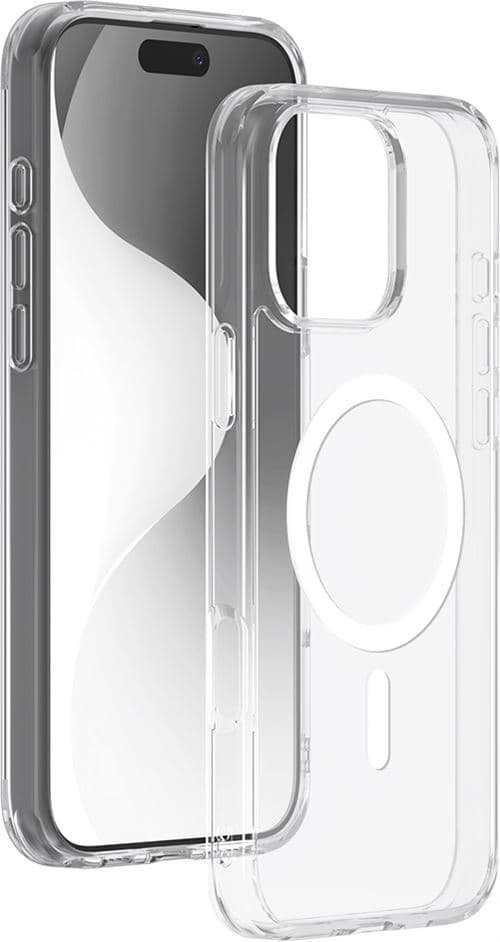 Coque hybride BigBen Connected compatible MagSafe pour iPhone 16 Pro Max Transparent
