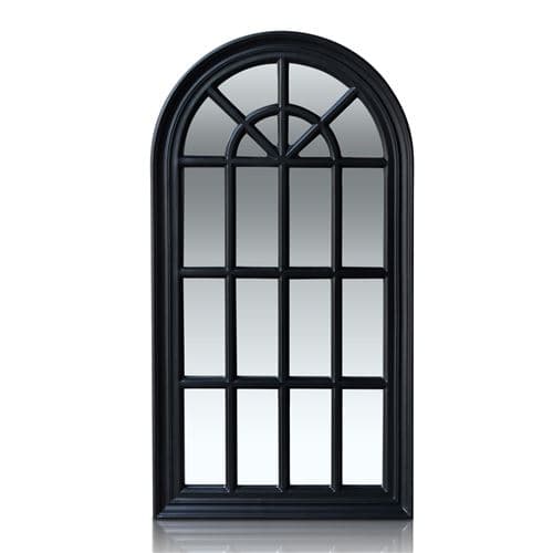 Miroir - Casa Chic by Blumfeldt - fenêtre de style français Savile - 86 x 46 cm - Noir