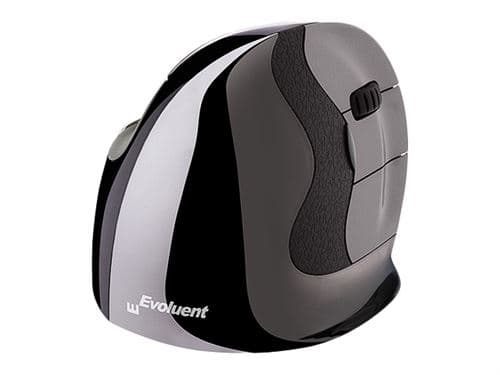 Evoluent VerticalMouse D Medium - Souris verticale - ergonomique - laser - 6 boutons - sans fil - récepteur sans fil USB