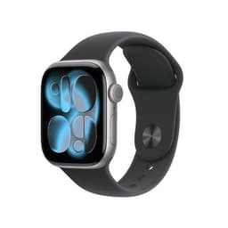 Apple Watch Series 11 GPS 42mm Boitier en Aluminium Gris Sidéral avec Bracelet Sport Noir - M/L