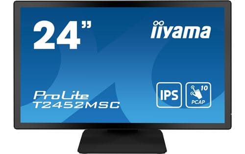 iiyama ProLite T2452MSC-B1 - Écran LED - 24" (23.8" visualisable) - écran tactile - 1920 x 1080 Full HD (1080p) - IPS - 400 cd/m² - 1000:1 - 14 ms - HDMI, DisplayPort, 2xUSB-C - haut-parleurs - noir mat