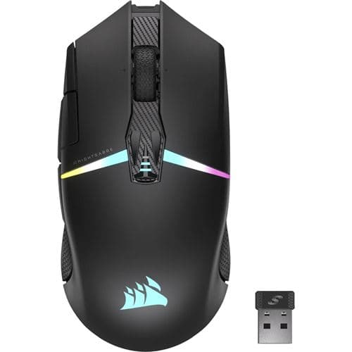 CORSAIR NIGHTSABRE WIRELESS RGB - Souris - droitiers et gauchers - optique - 11 boutons - sans fil - Bluetooth, 2.4 GHz - récepteur sans fil USB