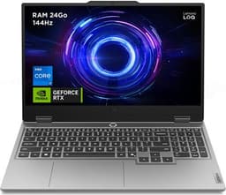 PC portable gaming Lenovo LOQ 15IRX10 15,6" Full HD 144 Hz Intel® Core™ i7 24 Go RAM 1 To SSD Nvidia GeForce RTX 5060 Gris luna