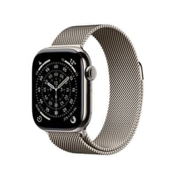 Apple Watch Series 11 GPS + Cellular 42mm Boitier en Titane Naturel avec Bracelet Milanais Naturel